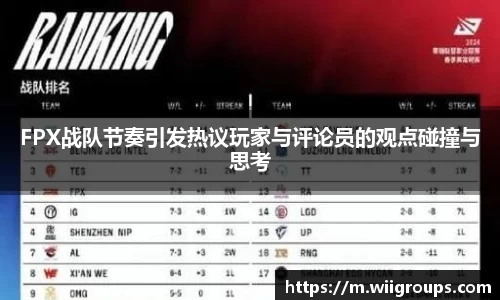 FPX战队节奏引发热议玩家与评论员的观点碰撞与思考