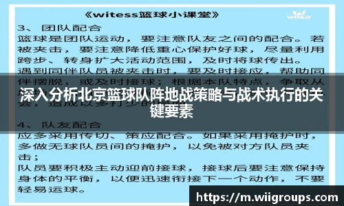 深入分析北京篮球队阵地战策略与战术执行的关键要素