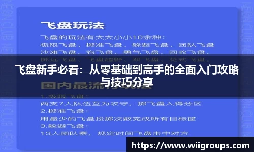 飞盘新手必看：从零基础到高手的全面入门攻略与技巧分享