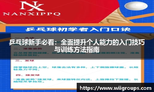 乒乓球新手必看：全面提升个人能力的入门技巧与训练方法指南
